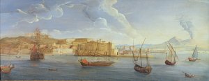 Udsigt over Napoli med Castel dell